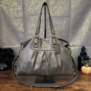 Coach Ashley Leather Satchel in Metallic Bronze